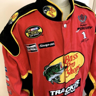 NASCAR Racing Jacket Bass Pro Black Bass Rare Embroidery | eBay