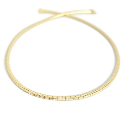 Italian Omega Chain Necklace 14K Yellow Gold, 16 Inches, mm