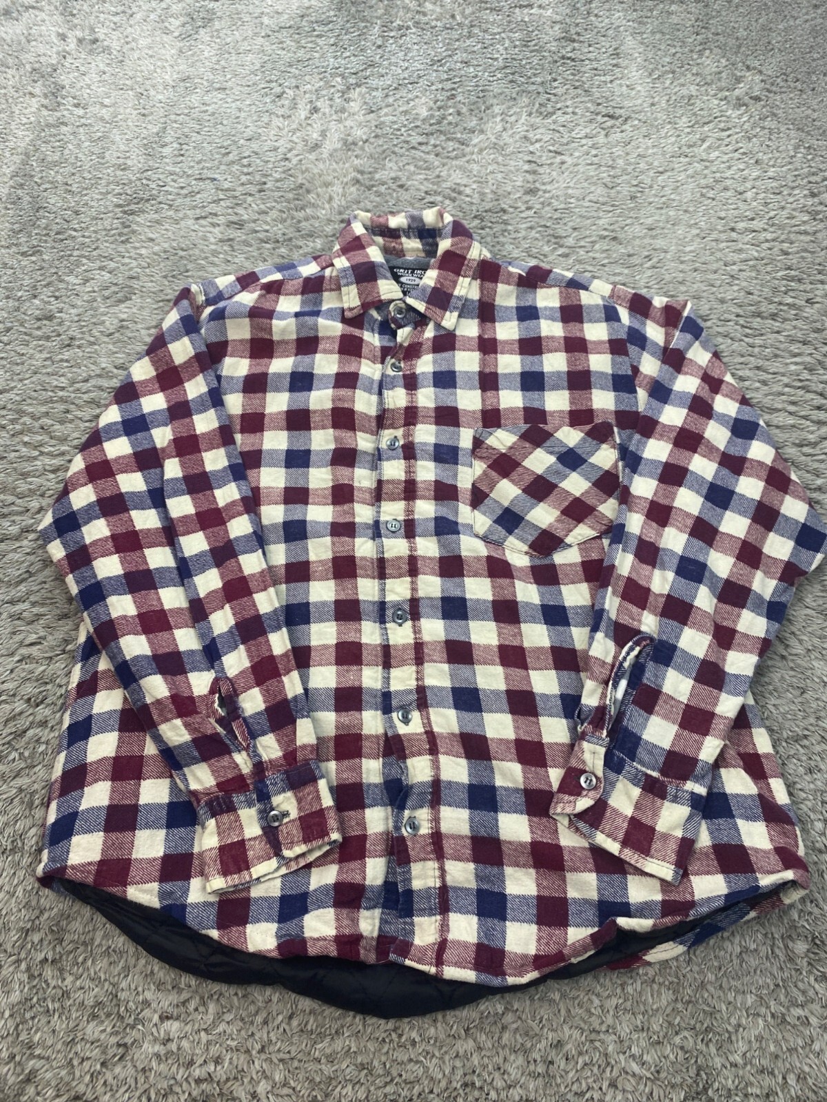 Grit Iron Work Wear Fleece Lined Plaid Shacket for Men Size Large