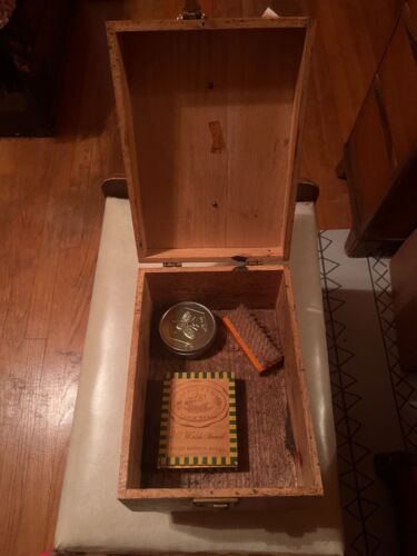 Vintage Griffin Shinemaster Shoe Shine Wooden Box, Slide And Shine, 1 Brush