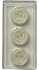 Buttons Ivory Round Square Center 2-Hole 3-Pack 5/8" 15MM Vintage Dill 36