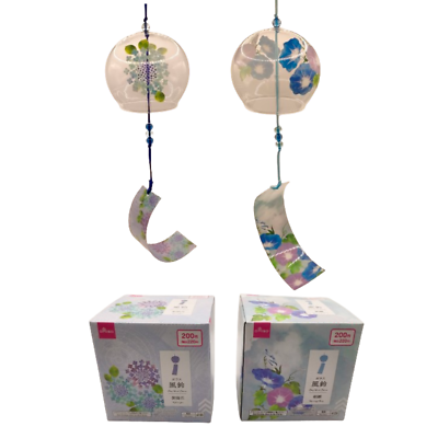 Daiso Wind Chime Bell Glass Morning Glory Hydrangea Indoor