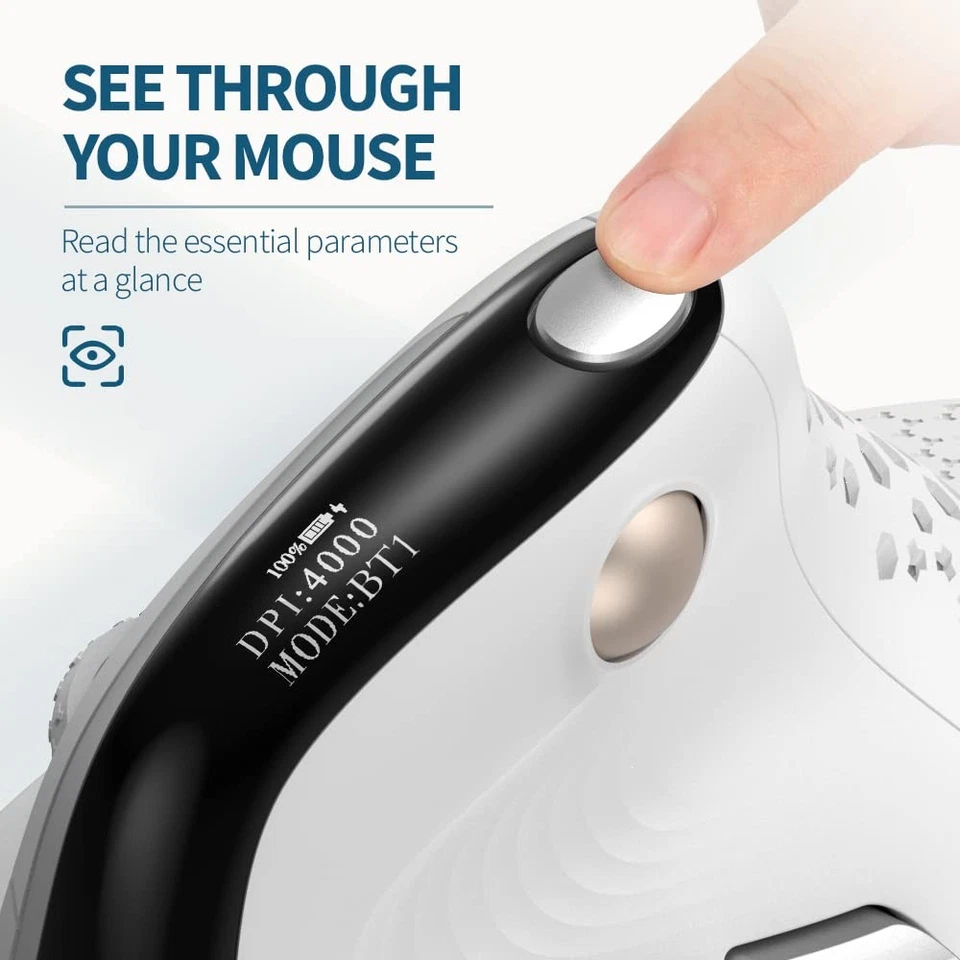 Seeker Wireless Ergonomic Vertical Mouse with OLED Screen, BT and USB Receive... - Image 2 of 4