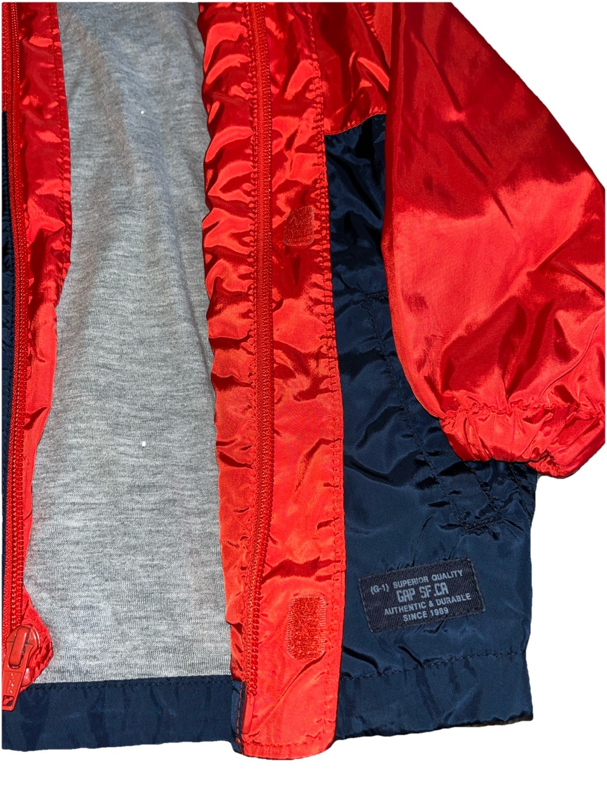 Baby Gap Jacket  Blue/Red Color Block  Hooded Basic Youth Size 2T image 4