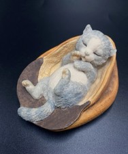 Aynsley Master Craft Cat In A Hat Ornament Figurine Hand Painted 1981