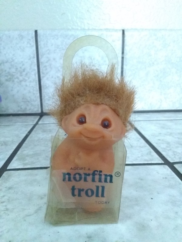 Rare 1986 Adopt A Norffin Troll #511 w/Case 3" Thomas Dam Design VG Hard 2 Find 