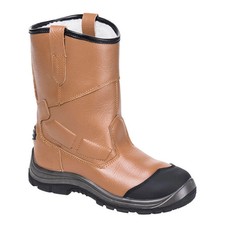 Portwest Steelite Pro Fur Lined Safety Rigger Boots Tan Size 6.5  (40)