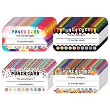 320 Pieces Punch Cards Incentive Student Reward Card Awards Loyalty Cards for...