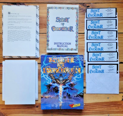 Spirit of Excalibur Virgin Mastertronic 1990 IBM Tandy MSDOS 5.25'' - CIB