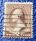 Beautiful US Washington 2 cents stamp #210 rare. Look & bid-buy it now. Get it!! — photo 1