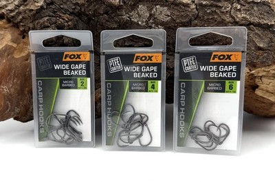 Fox Wide Gape Beaked PTFE Karpfenhaken Micro Barbed Größe 2 4 6 Einzelhaken DA