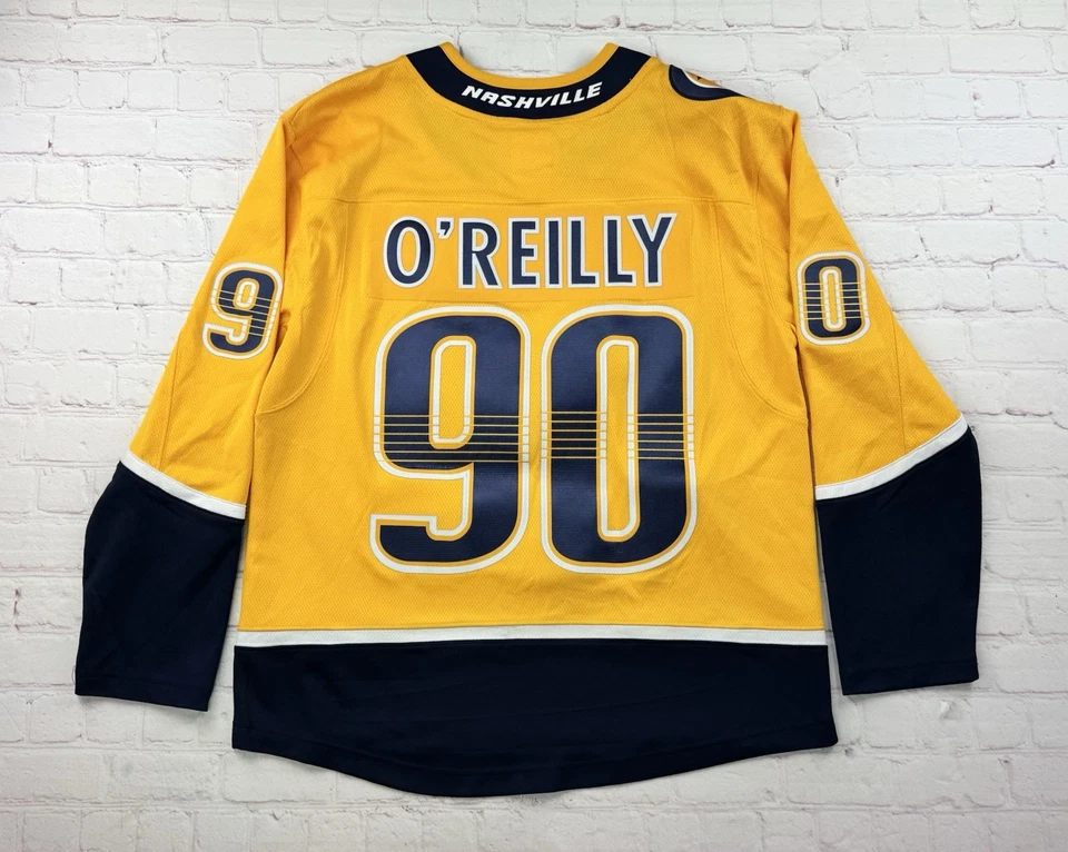 Nashville Predators Jersey Mens S Yellow Navy NHL O'Reilly #90 Hockey Fanatics - Image 2 of 4