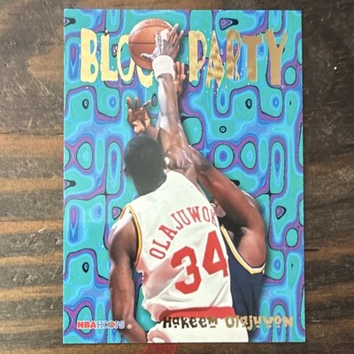 SkyBox 1995-96 NBA Hoops Hakeem Olajuwon Block Party Insert #8 Rockets