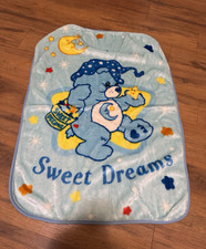Care Bears Sweet Dreams Plush Baby Blanket Throw Blue Bear Theme