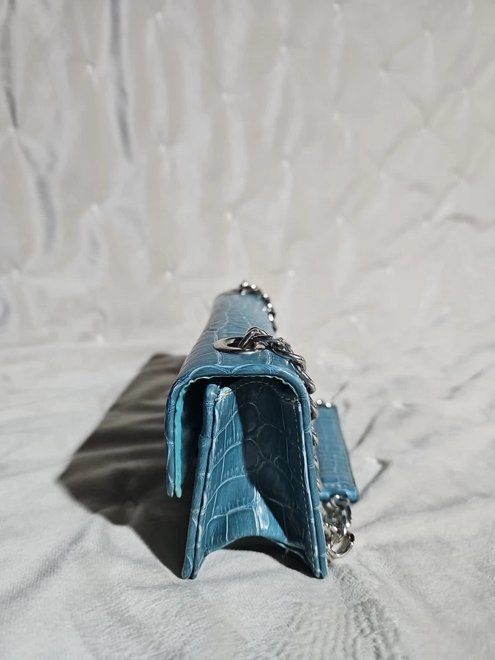 Bolso de Mano Liz Claiborne Turquesa Cuero Genuino Vintage Años 90 9”x5”x3’5#332 Foto 2 de 4