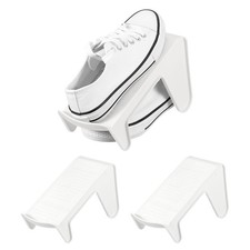 Shoe Slot Organizer 2 Pcs, 9.8x4.3x5.5 Inch Shoe Stacker, White