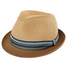 Oversize XL XXL Mens Summer Straw Fedoras Sun Hats Panama XX-Large 94587 khaki