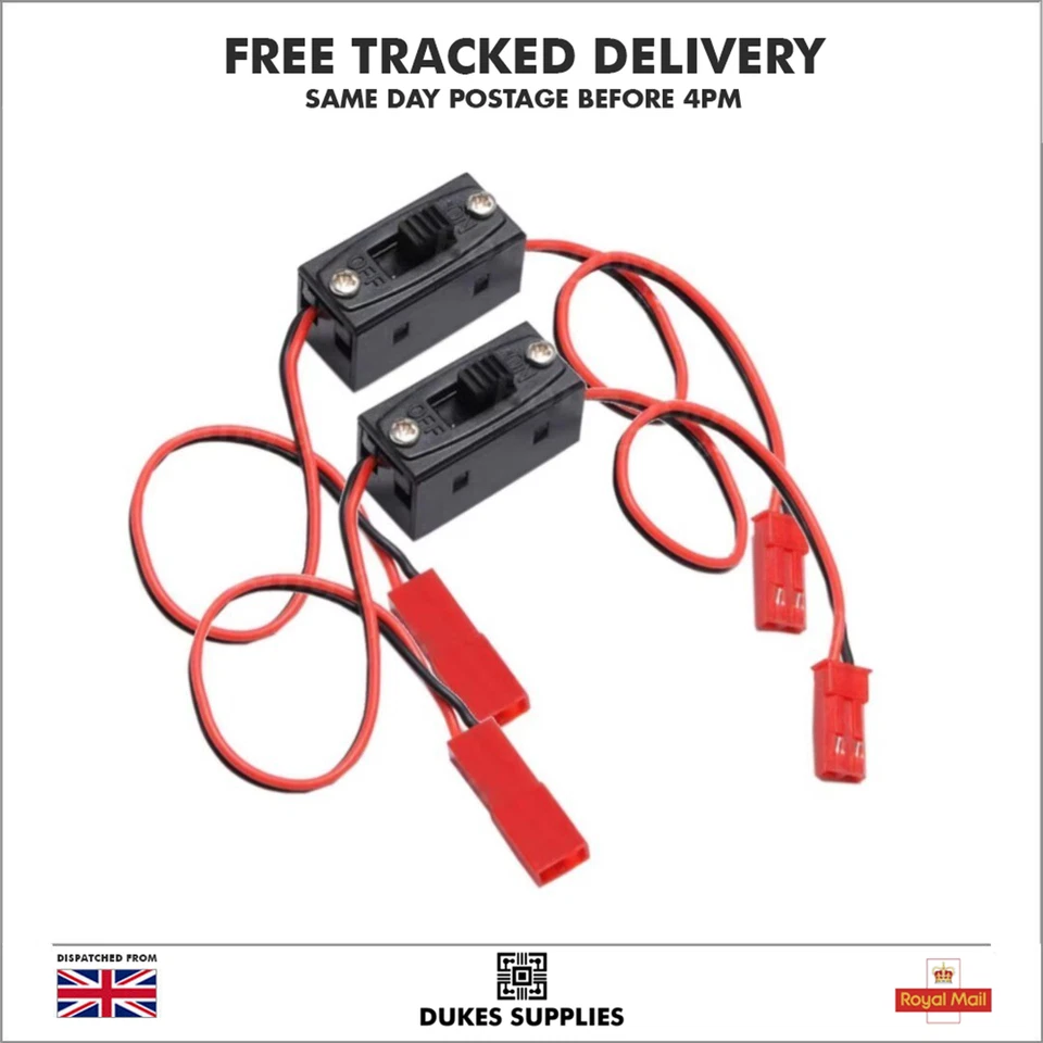 2pc RC On/Off Switch JST Connector 6V Receiver Box Light Nitro Battery Power Car