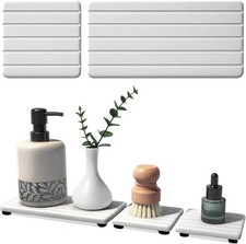 3PCS Stone Drying Tray, Stones Soap Trays, Water Absorbing Stone Tray for Sink