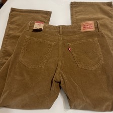 Levi  s Corduroy Pants 31x32 Tan Flare Leg Solid Fall Wear NWT MSRP 70 Vs10 S1