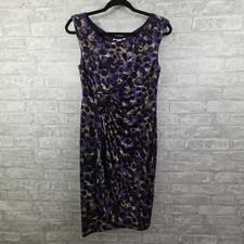 Dressbarn Purple/Blue/White Geometric/Circle Pattern Dress Women's Size 10
