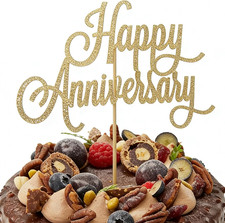 Happy Anniversary Cake Topper,Wedding Anniversary Party Decorations,1St, 2Nd, 3R