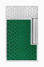 S.T Dupont Line 2 Perfect Ping Lighter Green & Palladium Snake Skin, C16078 NIB