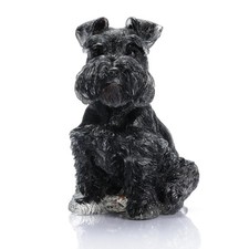 Estatuillas de perro obsidiana negra de 4", estatua Schnauzer de cristal hecha a mano, memoria de mascotas...