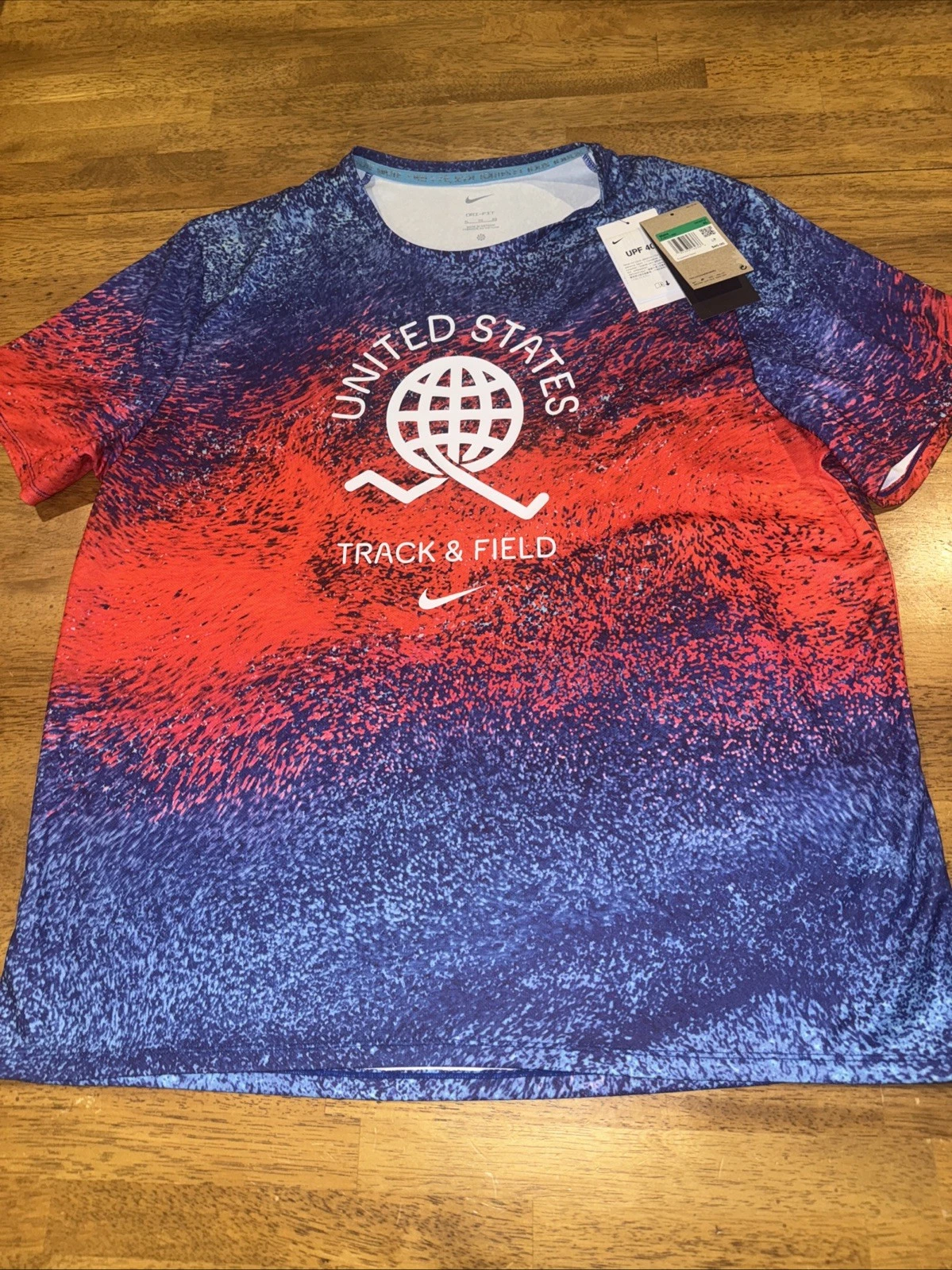 Nike Men’s Dri-FIT SS T-shirt USA Miler Track & Field XL UPF 40+ FJ3411 635 New