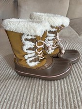 London Fog Girls Size 2 Winter Snow Boots Faux Fur Lined Excellent Condition