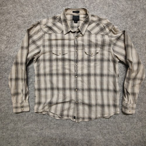 Lucky Brand Black Label Pearl Snap Mens XL Classic Fit Plaid Button Up EUC - Bild 10 von 12
