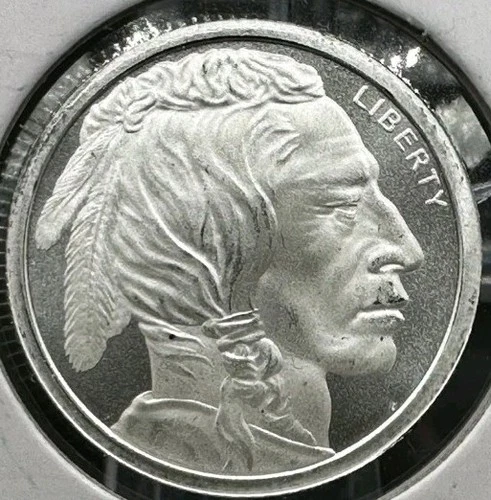 1/10 oz .999 Fine Silver Round - Buffalo Indian Head Design Fractional Bullion