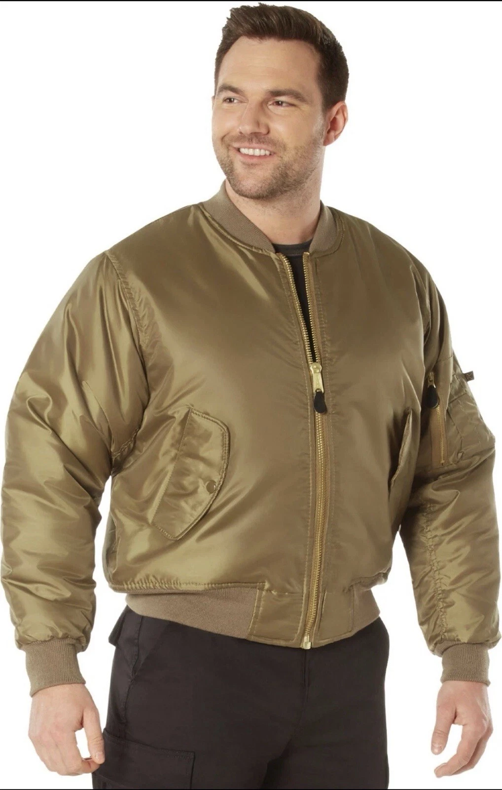 Rothco MA-1 Flight Jacket Coyote Brown Military Bomber Coat Reversible Size XXL image 3