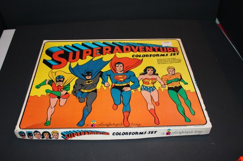 SUPERADVENTURE COLORFORMS SET W SUPER FRIENDS 1974 SUPERMAN BATMAN AQUAMAN +