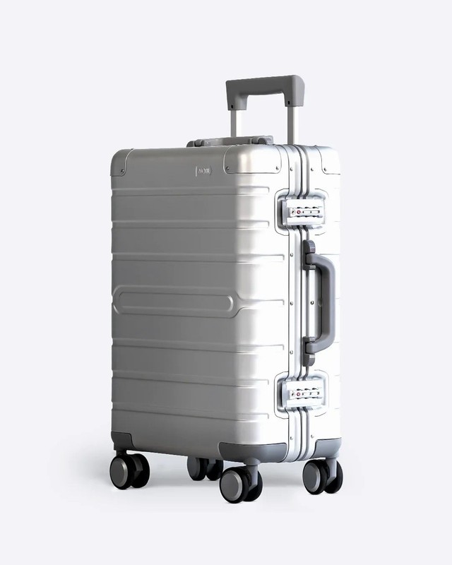 NOBL Aluminum Carry-On Spinner Luggage 35L w/ TSA Locks & Dust Bag - NIB
