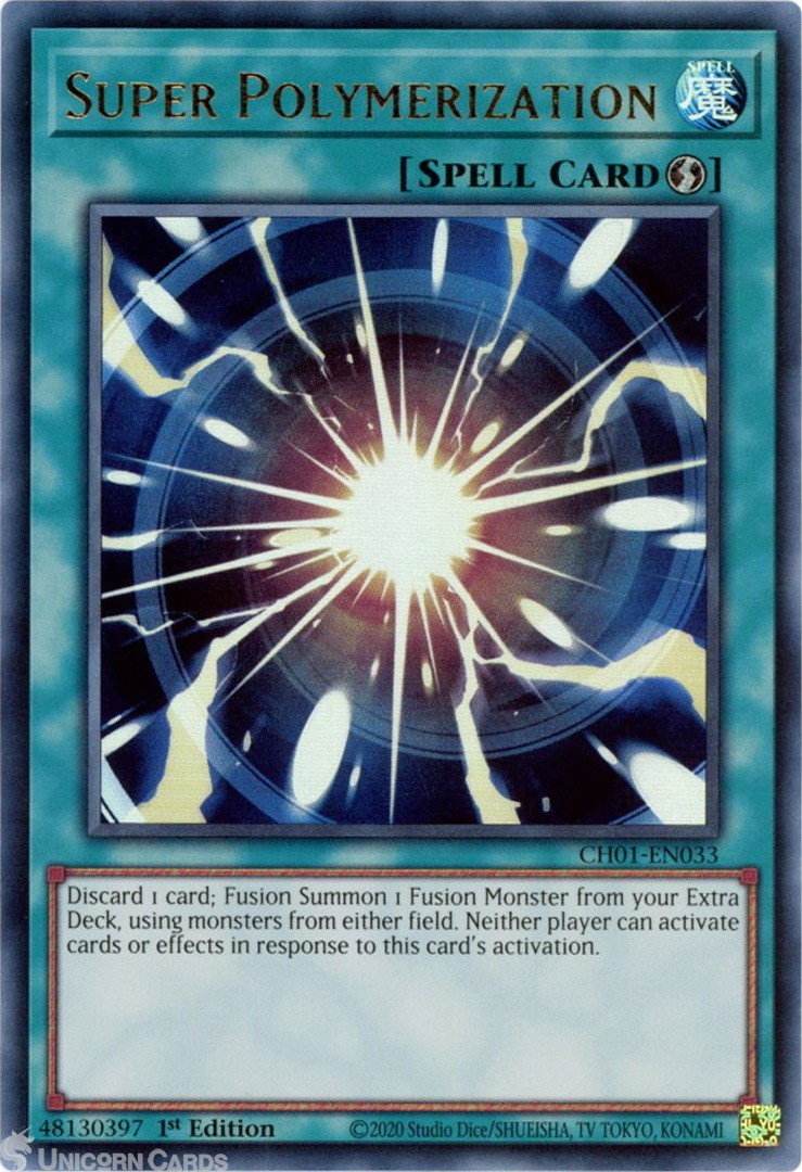 CH01-EN033 Super Polymerization : Ultra Rare 1st Edition Mint YuGiOh Card