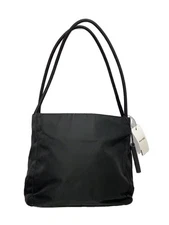 PRADA Tote Bag Nylon Black Tessuto Triangle Logo Plate