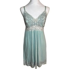 Soma Butterfly Lace Floral Slip Dress Chemise Blue XS Embroider Coquette Fairy