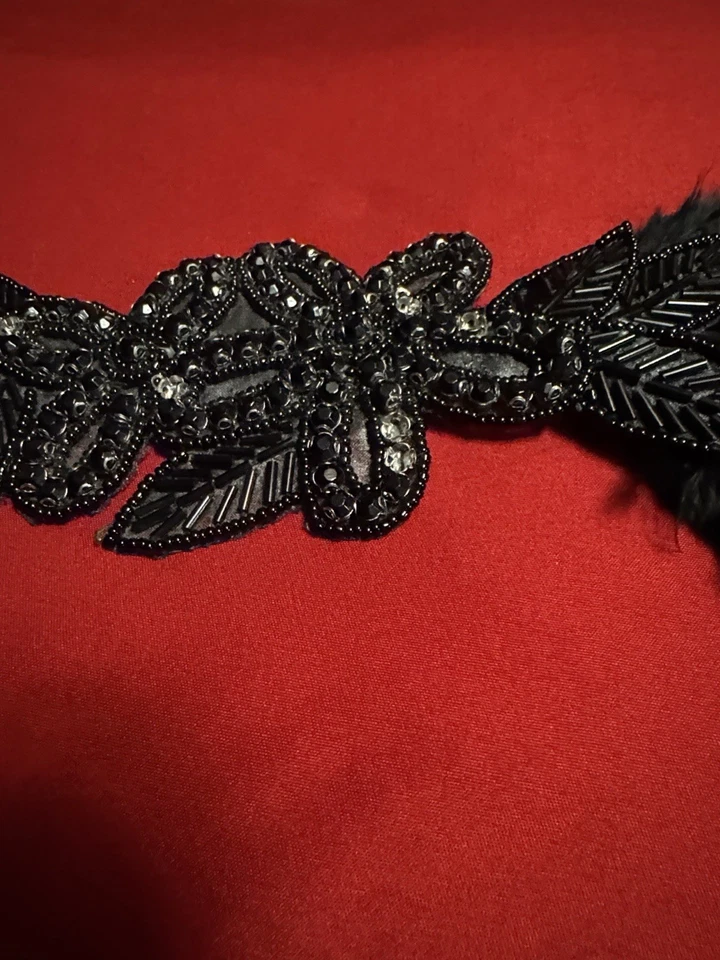 Great Gatsby черный перо обруч для волос 1920-х Flapper головной убор костюм обруч для волос - Изображение 4 из 4