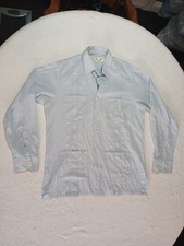 Vintage 70s Loris Azzaro Sz M Men  s Shirt Light Blue Casual Retro Cubano Style