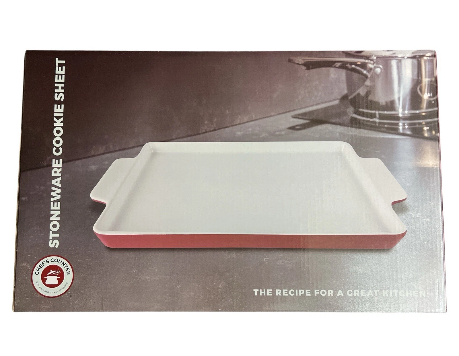 Chef's Counter Red Stoneware Cookie Sheet 10.5"x17.9" Baking Tray NOB
Opens in a new window or tab