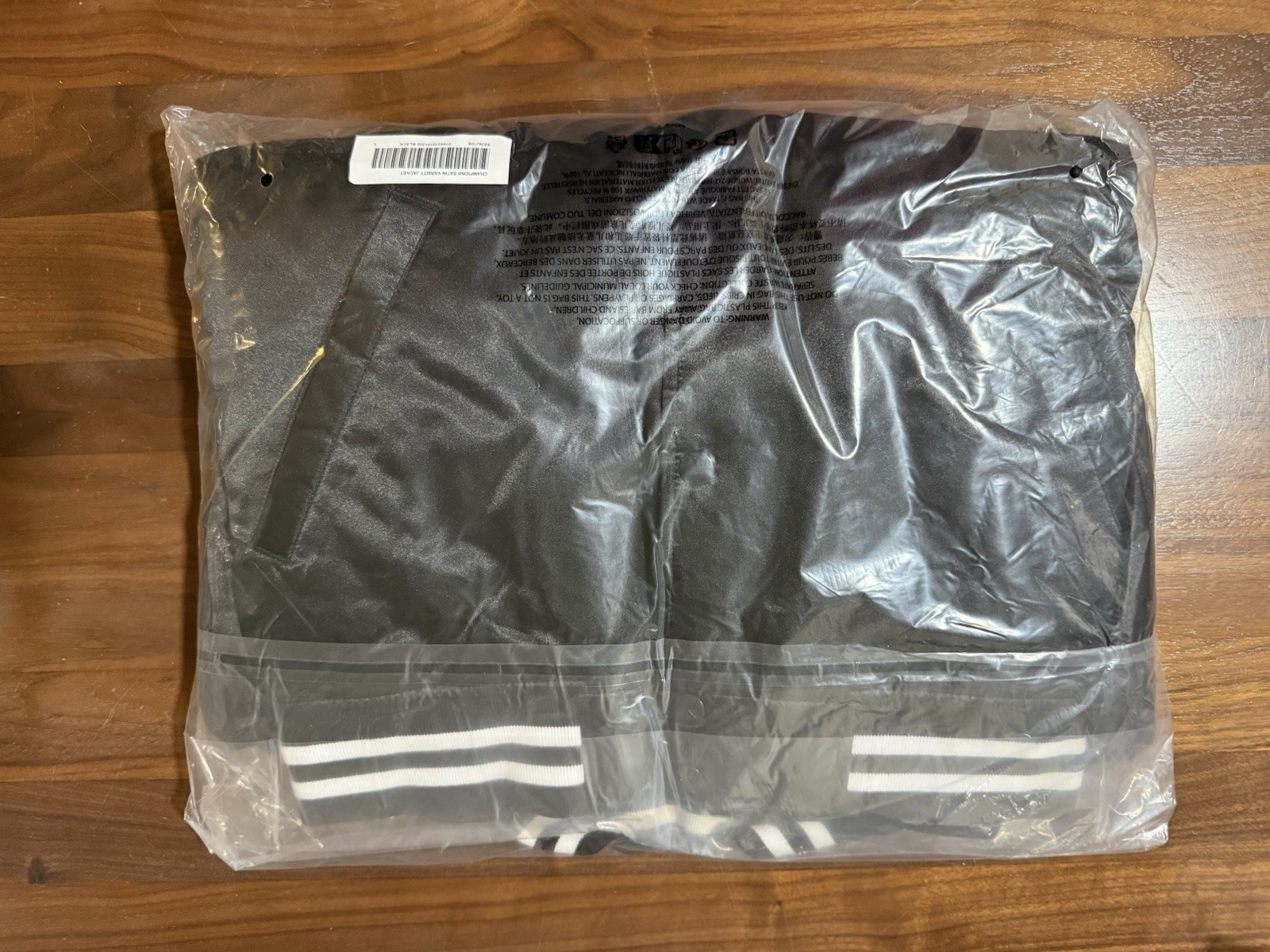 Supreme®/Champion® Satin Varsity Jacket SS26 Black Bomber Men’s Size Large NWT image 6