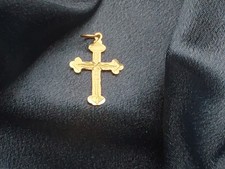 New - 14K Yellow Gold Cross - Diamond Cut