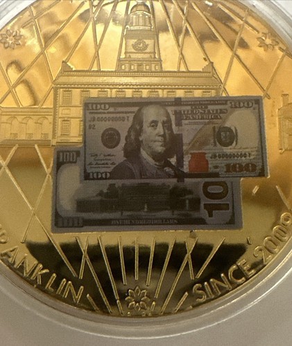 American Mint $100 Benjamin Franklin Banknote Commemorative Coin - with COA - Picture 10 of 15
