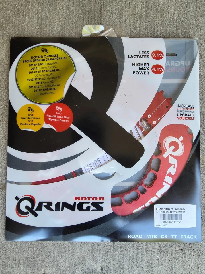 Rotor Q-Rings  110x5 BCD 50t Oval Chainring 2014Q50AT-BCD110X5-AERO - Image 2 of 3
