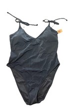 Victoria s Secret PINK Black One Piece Swimsuit Large High Cut Cheeky NWT Cruise