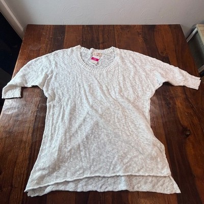 Fresh Produce White Cozy Retreat Top M/L NWT Cotton Blend Open Knit Sweater