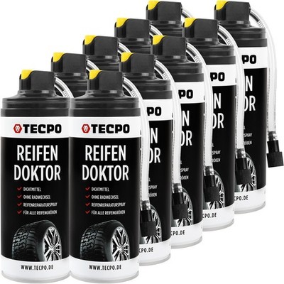 10x400ml TECPO REIFEN DOKTOR DICHTMITTEL PANNENHILFE REIFENDICHT AUTO FAHRRAD