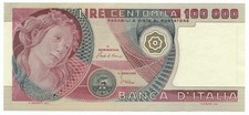 100000 LIRE BANK OF ITALY SPRING OF BOTTICELLI 01/07/1980 SPL+