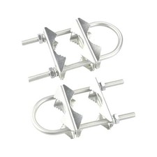 Heavy Duty Double Antenna Mast Clamp - 2 Sets Heavy Duty V-Jaw Brackets with U